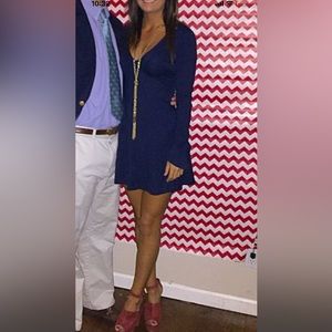 Nasty gal navy mini flare dress size s